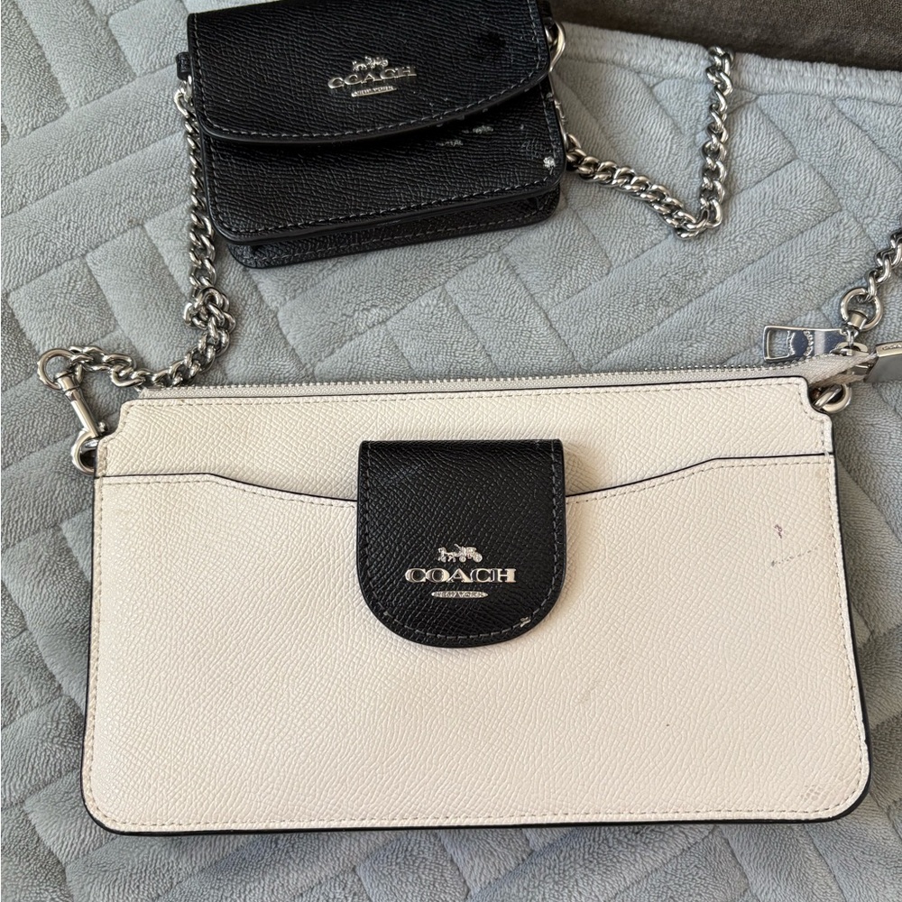 Coach Black and Cream Women's crossbody Bag